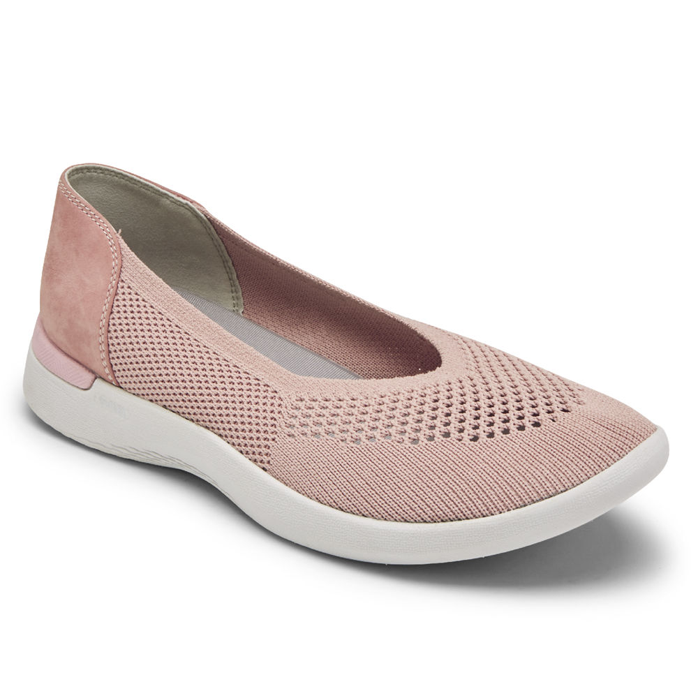 Rockport Womens Flats Pink - truFLEX Fly Knit Ballet - UK 147-RAHDKO